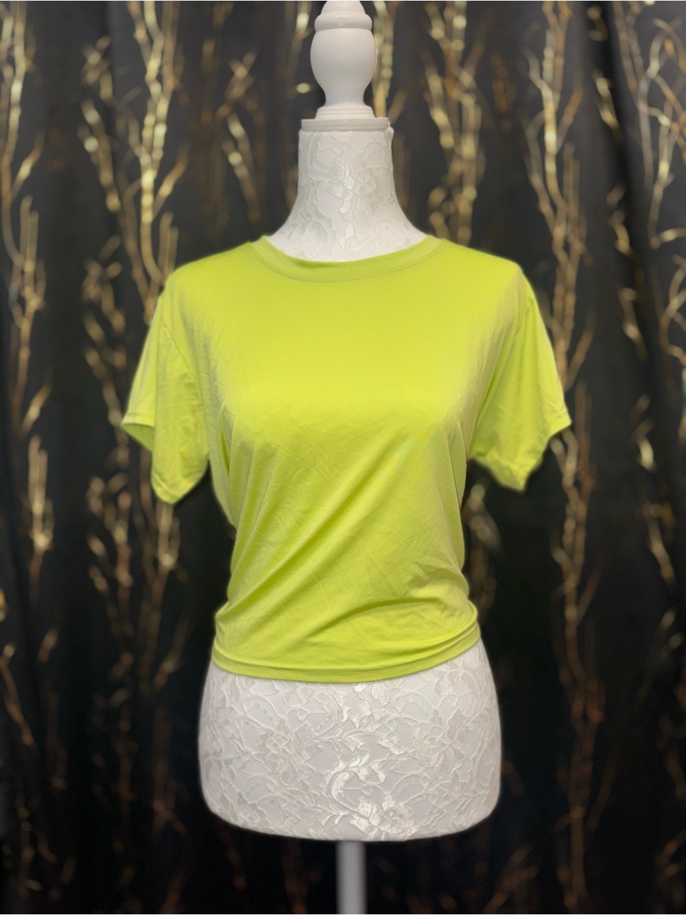 Re/Done Neon Lime Short Sleeve Crewneck Tee